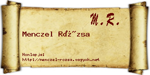 Menczel Rózsa névjegykártya