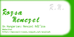 rozsa menczel business card